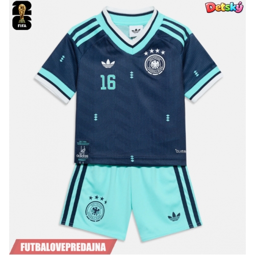 Lacne Dětský Futbalové dres Nemecko Angelo Stiller #16 MS 2026 Krátky Rukáv - Preč (+ trenírky)
